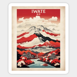 Iwate Japan Travel Vintage Tourism Poster Sticker